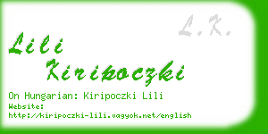 lili kiripoczki business card